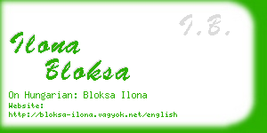 ilona bloksa business card